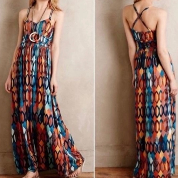 Maeve Dresses & Skirts - Anthropologie Maeve Noetzie Bohemian Geometric Maxi Dress Size Small